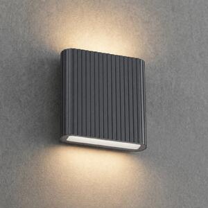 Lucande Raija vanjska zidna LED svjetiljka, antracit, visina 19 cm, CCT, Sivo, Aluminij