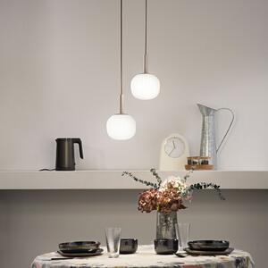 Luce Ambiente Design Stajna lampa Eris, duljina 26 cm, smeđa/bijela, metal/staklo, s dvije žarulje, prigušiva, Smeđa / hrđa, Dnevni boravak/blagovaonica, Aluminij, Zavjese u paketu