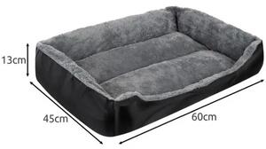 Purlov Krevet za Pse L – Perivi Ležaj za Pse i Mačke 65 × 50 cm Sivo-Crni