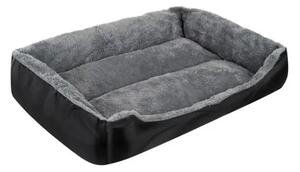 Purlov Krevet za Pse L – Perivi Ležaj za Pse i Mačke 65 × 50 cm Sivo-Crni