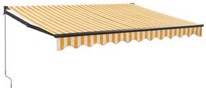 VidaXL Tenda na uvlačenje žuto-bijela 3 x 2,5 m od tkanine i aluminija
