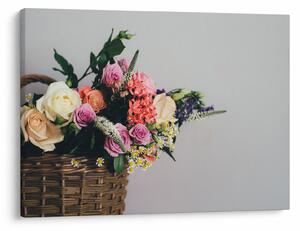 Slika košare s cvijećem (70x50 cm)