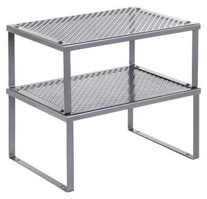 Kuhinjski stalak, organizator za začine, set od 2 komada 22,9 x 32,0 x 15,5 cm/21,8 x 32 x 13,7 cm, srebrni