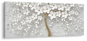 Slika bijelog stabla s cvijećem (120x50 cm)