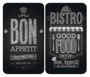 Set od 2 staklena poklopca za štednjak Wenkoo Bon Appetit, 52 x 30 cm