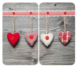 Set od 2 staklena poklopca za štednjak Wenkoo Heart, 52 x 30 cm