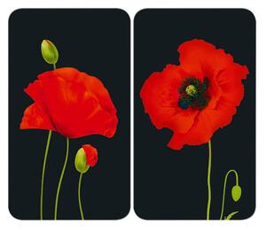 Poklopci za štednjak od kaljenog stakla u setu od 2 komada 52x30 cm Poppy - Maximex