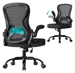 SONGMICS ergonomski uredski stolac, mrežasta uredska stolica, crna