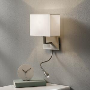 Zidna lampa 6519 sa LED lampom za čitanje, saten srebrna