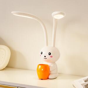 Lindby LED stolna lampa Haas, bež, plastika, CCT, visina 39cm