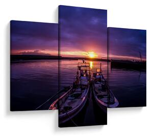 Slika ribarskih brodova u luci (90x60 cm)