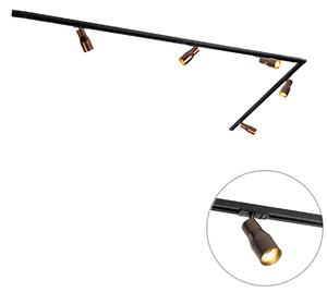 Moderni sustav tračnica s 5 reflektora tamna bronca 1-fazni - Iconic Kohua