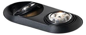 Okruglo ugradno svjetlo crno GU10 70 mm 2-svjetla - Hubs