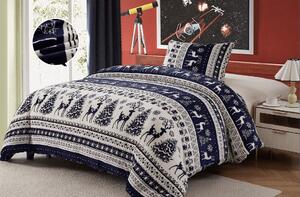 Posteljina mikropliš WINTER DEER VELVET plava