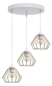 Luster na sajli CEED GOLD 3xE27/60W/230V pr. 45 cm bijela/zlatna