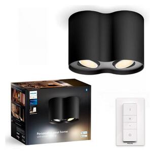 Philips - LED Prigušiva reflektorska svjetiljka Hue PILLAR 2xGU10/4,2W/230V + DU crna