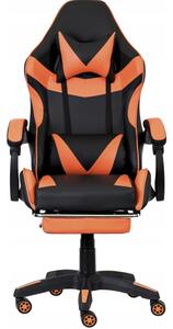 Ergonomska gaming stolica CLASSIC s naslonom za noge narančasta