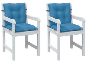 VidaXL Jastuci za stolice 2 kom prošarano plavi 100x50x7 cm od tkanine