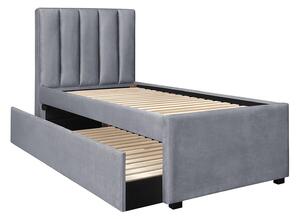 Krevet Houston 1709Jednostruki krevet s dodatnim krevetom na izvlačenje, Siva, 90x200, Tkanina, Basi a doghePodnice, 96x221x122cm