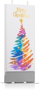 Flatyz Holiday Merry Christmas Painted Tree ukrasna svijeća 6x15 cm