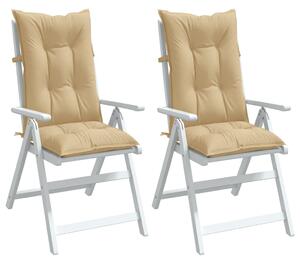 VidaXL Jastuci za stolice 2 kom prošarano bež 120x50x7 cm od tkanine