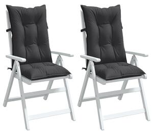 VidaXL Jastuci za stolice 2 kom prošarano antracit 120x50x7 cm tkanina