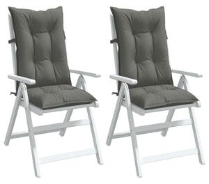 VidaXL Jastuci za stolice 2 kom tamnosivi 120x50x7 cm od tkanine
