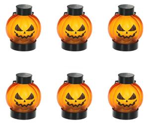 SET 6x LED Dekoracija HALLOWEEN LED/1xCR2032/topla bijela bundeva