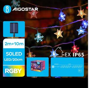 Aigostar - LED Solarne božićne lampice 50xLED/8 funkcija 12m IP65 multicolor