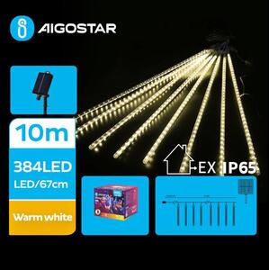 Aigostar - LED Solarne božićne lampice 384xLED/13m IP65 topla bijela