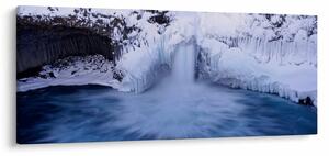 Slika vodopada zimi (120x50 cm)