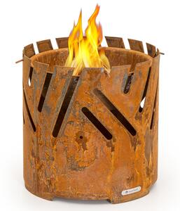 Blumfeldt Kruna 3 u 1, ognjište, Ø 46 cm, otporna na vodu i mraz, ploča za roštilj, rešetka za roštilj, daska od bambusa