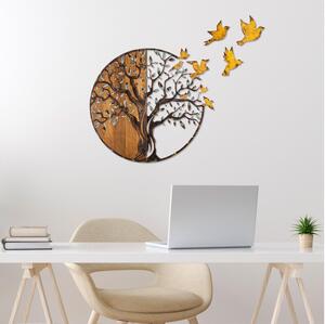 Zidna dekoracija 92x71 cm stablo i ptice drvo/metal