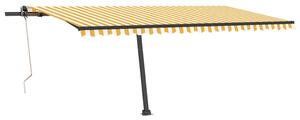VidaXL Samostojeća automatska tenda 500 x 350 cm žuto-bijela