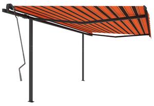 VidaXL Tenda na ručno uvlačenje sa stupovima 4 x 3 m narančasto-smeđa
