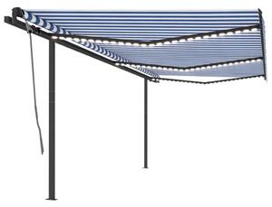 VidaXL Automatska tenda sa senzorom LED 6 x 3,5 m plavo-bijela