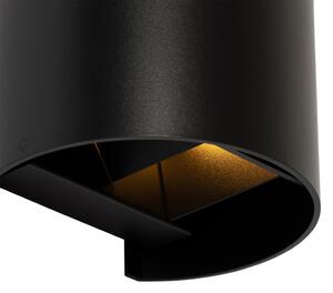 Moderna zidna lampa crna okrugla - Edwin