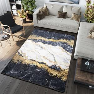 Tamni moderni tepih s protukliznom završnom obradom i apstraktnim uzorkom Širina: 140 cm | Duljina: 200 cm