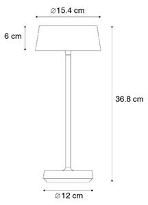 Vanjska stolna svjetiljka crna uklj. LED s prigušivačem na dodir IP44 - Sammi