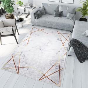Sivi trendi tepih s jednostavnim zlatnim uzorkom Širina: 120 cm | Duljina: 170 cm