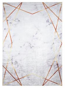 Sivi trendi tepih s jednostavnim zlatnim uzorkom Širina: 140 cm | Duljina: 200 cm