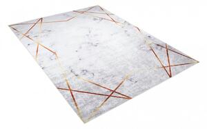 Sivi trendi tepih s jednostavnim zlatnim uzorkom Širina: 140 cm | Duljina: 200 cm