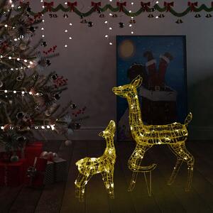 VidaXL Akrilna obitelj sobova božićni ukras 160 LED topla bijela