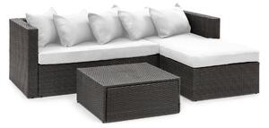 Blumfeldt Theia Lounge Set, vrtni namještaj, kutna garnitura, stol, 5 jastuka, crna
