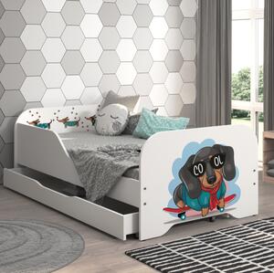 Dječji krevet 140 × 70 cm s madracem i letvicama – COOL DOG