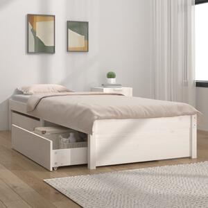 VidaXL Okvir za krevet s ladicama bijeli 90 x 200 cm