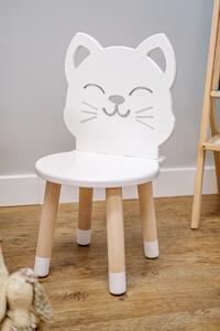 Dječji stol sa stolicama - Cat - bijeli postaviti - 1x stol + 2x stolica