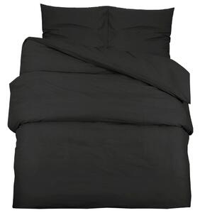 VidaXL Set posteljine za poplun crni 135 x 200 cm lagana mikrovlakna
