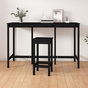 VidaXL Barski stol crni 180x80x110 cm od masivne borovine