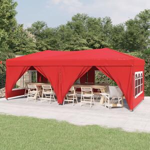 VidaXL Sklopivi šator za zabave s bočnim zidovima 3 x 6 m Crvena